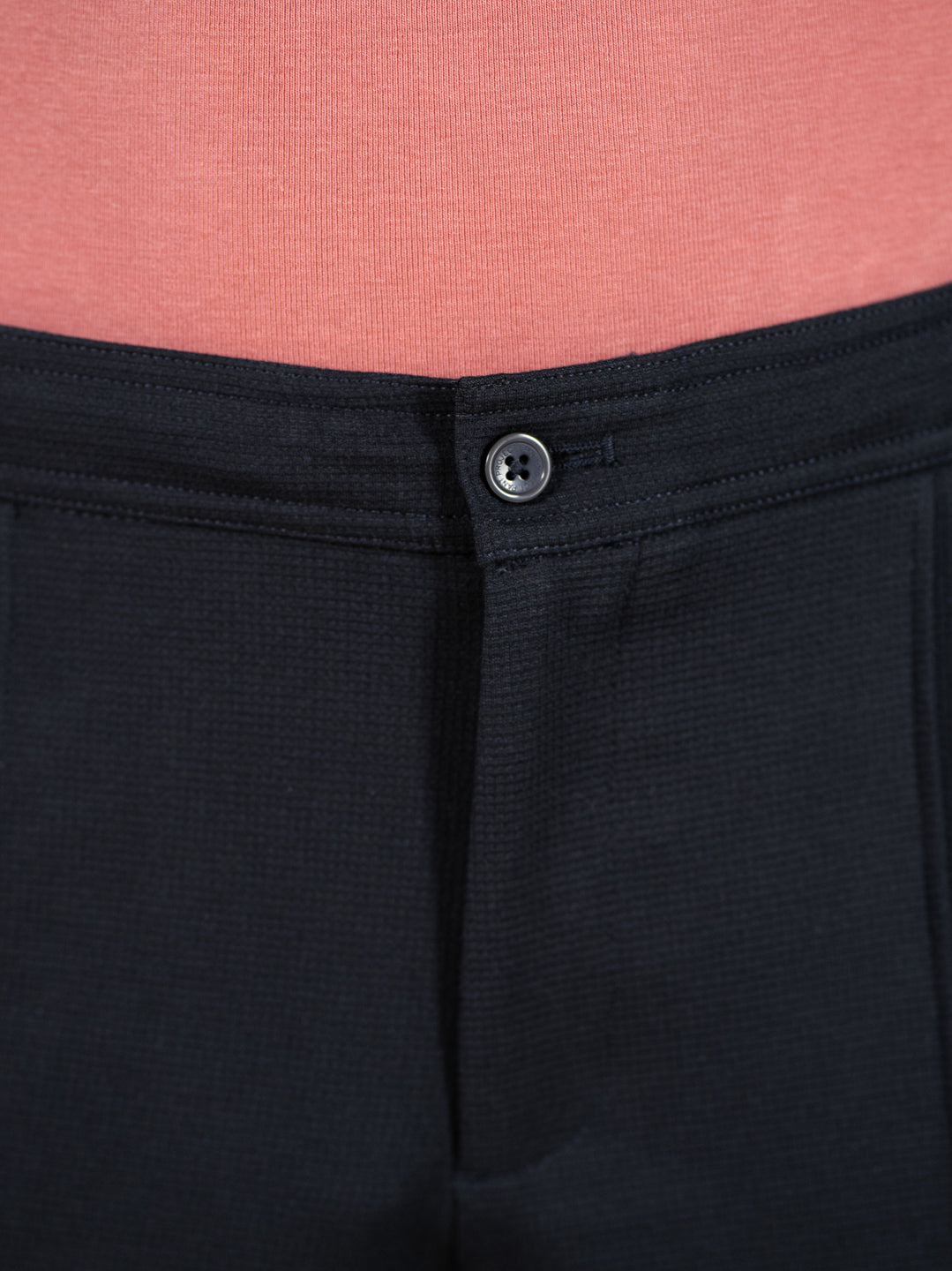 Brooke Navy Relaxed Fit Power-Stretch Korean Pintuck Pants