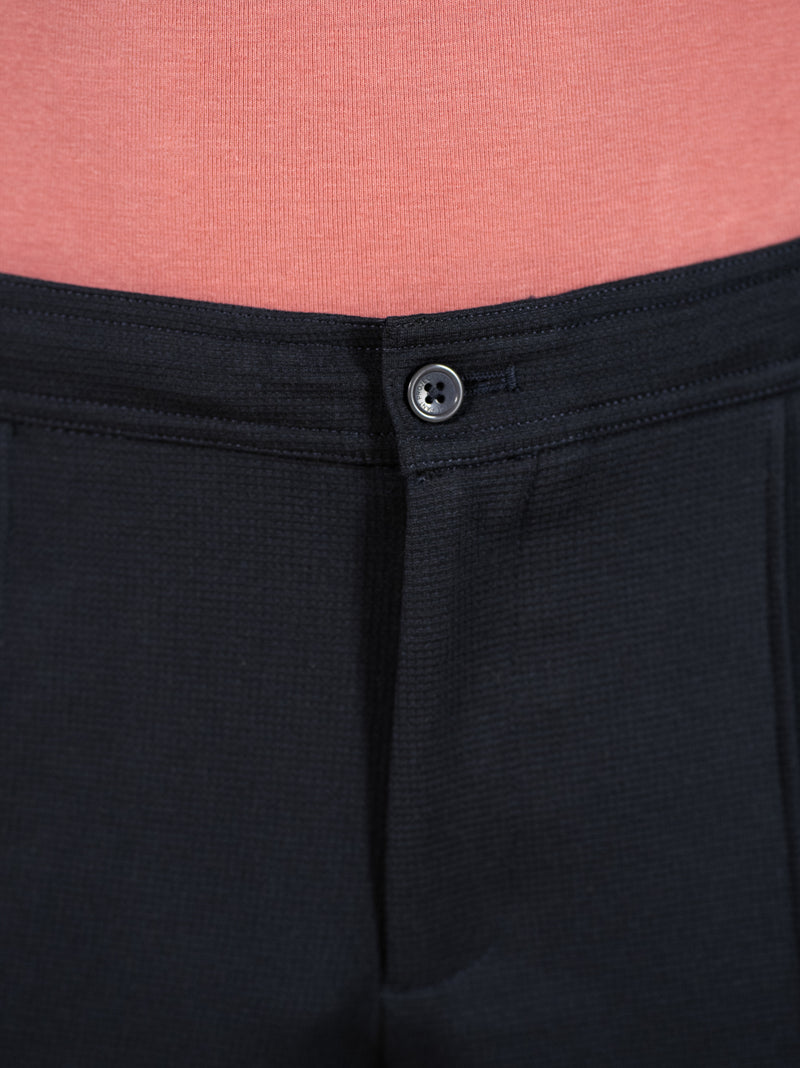 Brooke Navy Relaxed Fit Power-Stretch Korean Pintuck Pants