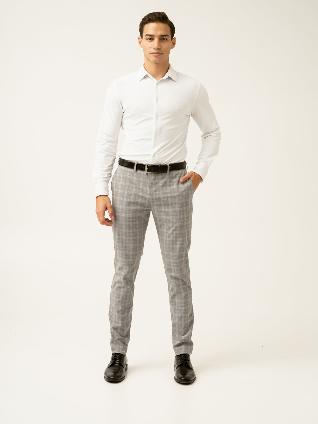 Siberian Grey Checks Formal Pants