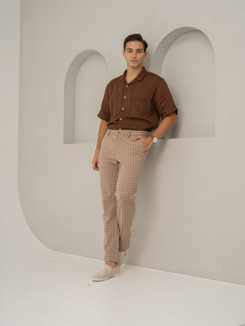 Fox Khaki Window Checks Power-Stretch Pants