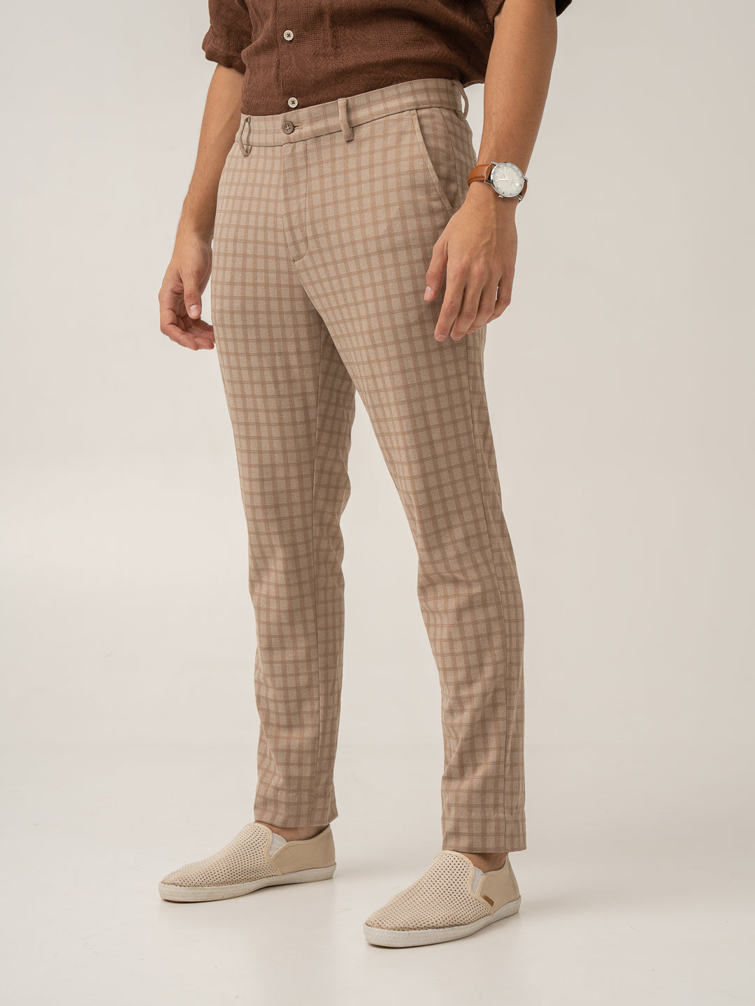 Fox Khaki Window Checks Power-Stretch Pants