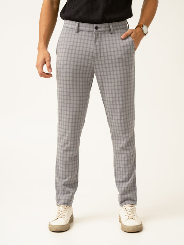 Crane Grey Window Checks Power-Stretch Pants