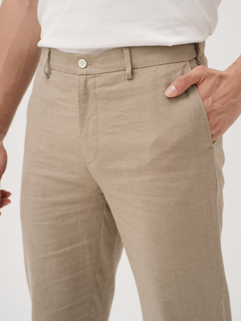 Hushfield Khaki Linen Sorona Pants