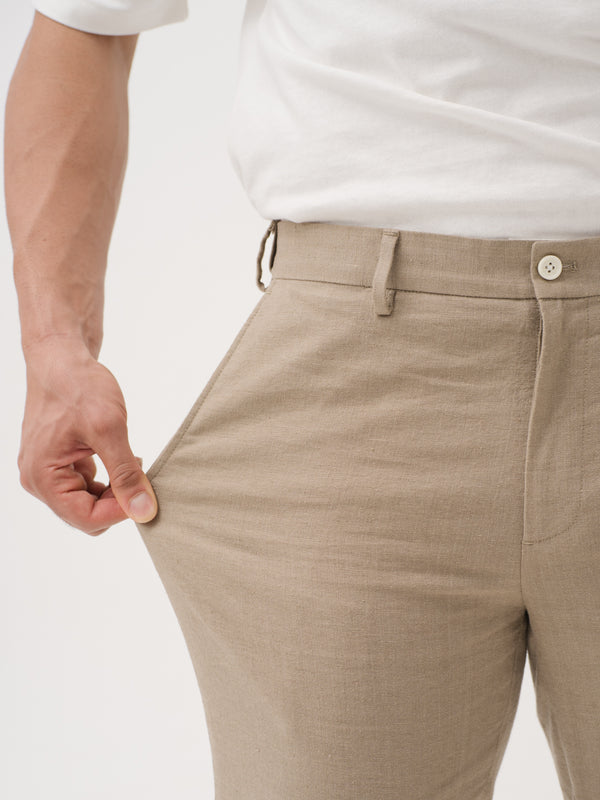 Hushfield Khaki Linen Sorona Pants