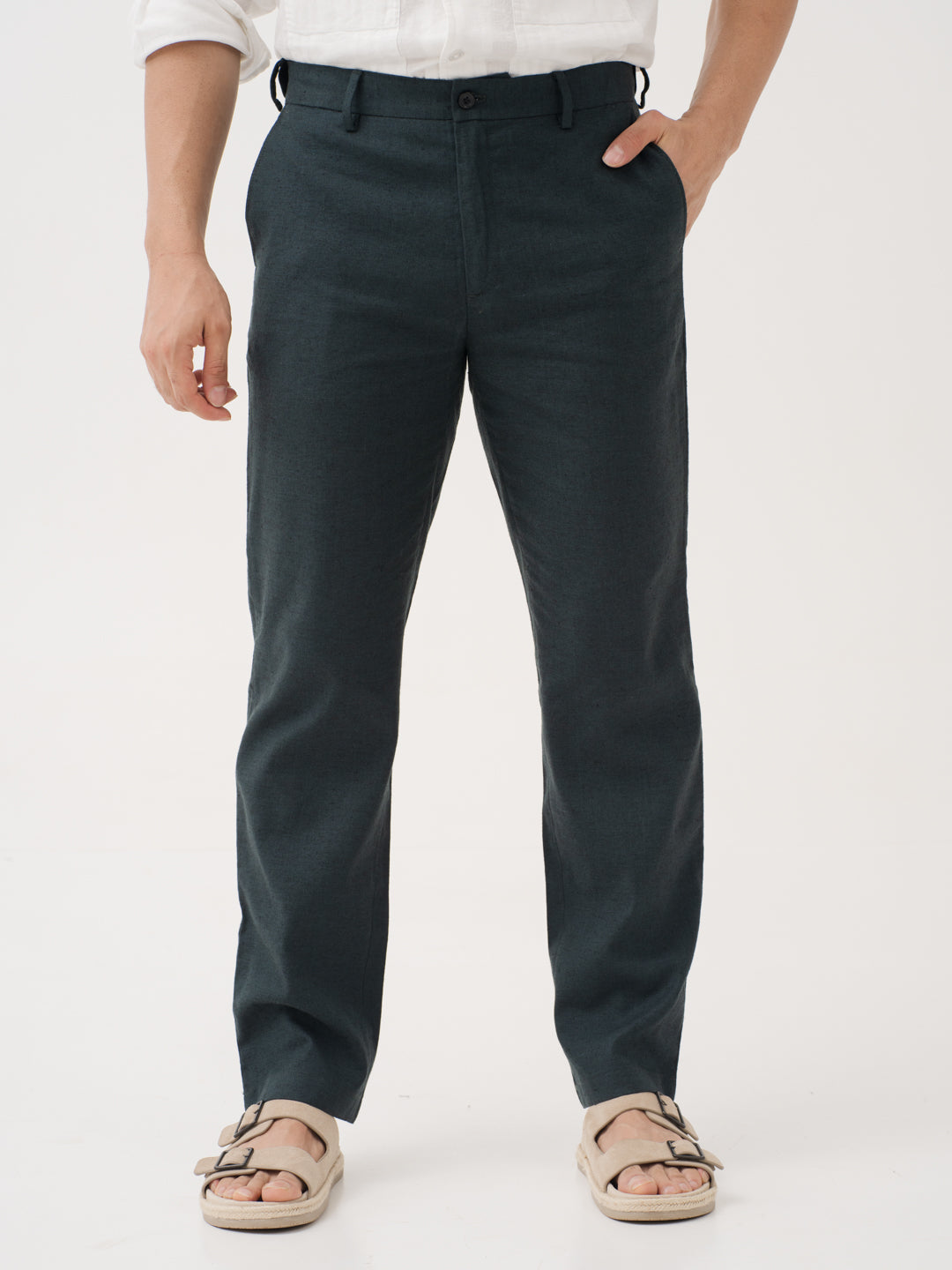 Everen Green 100% Linen Pants