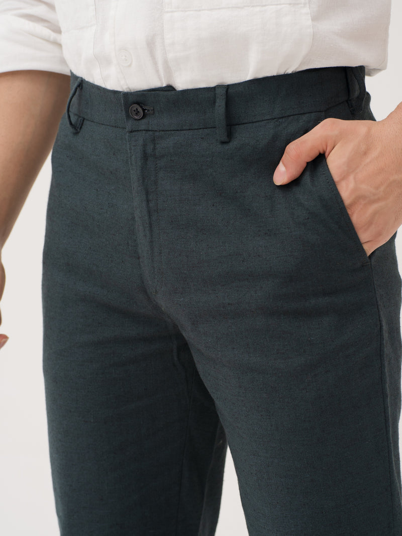Plantide Green Linen Sorona Pants