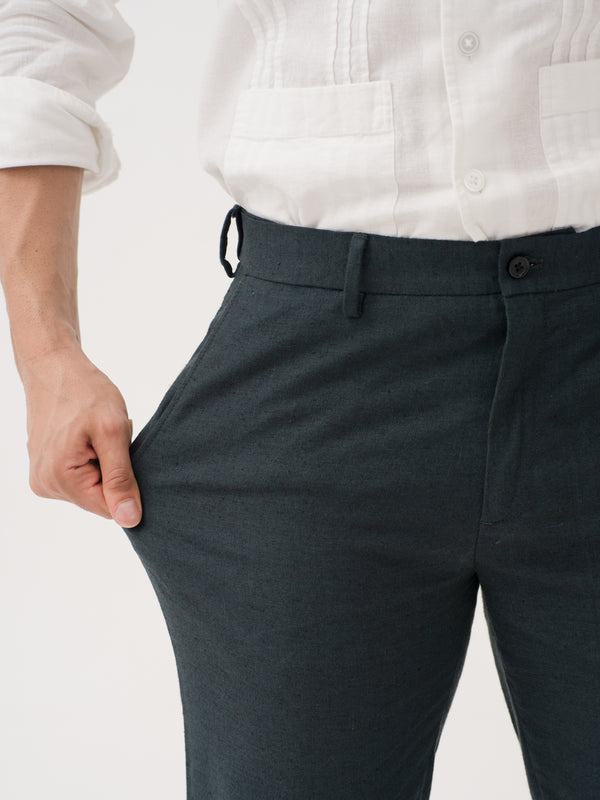 Plantide Green Linen Sorona Pants