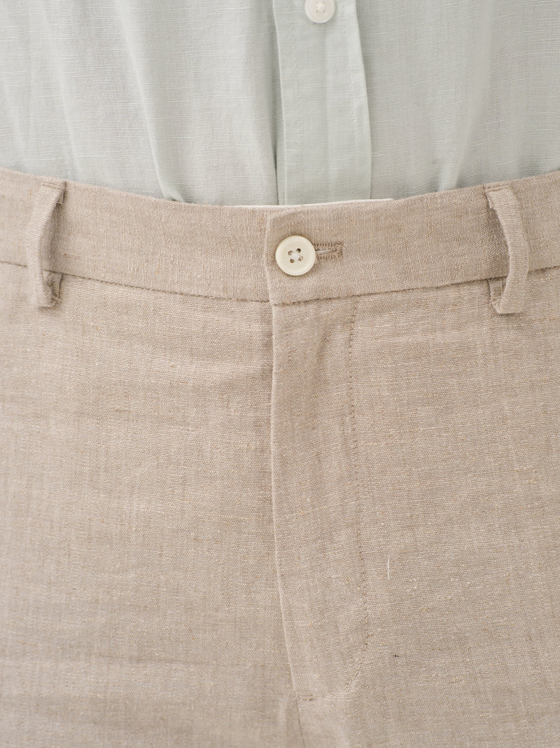 Leaflight Beige Linen Sorona Pants