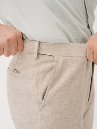 Leaflight Beige Linen Sorona Pants