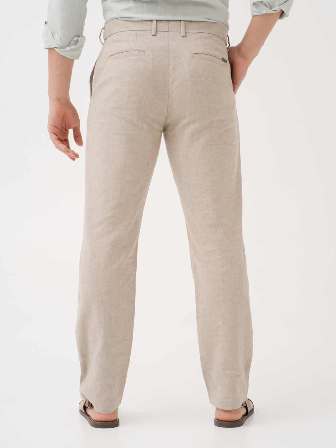 Leaflight Beige Linen Sorona Pants