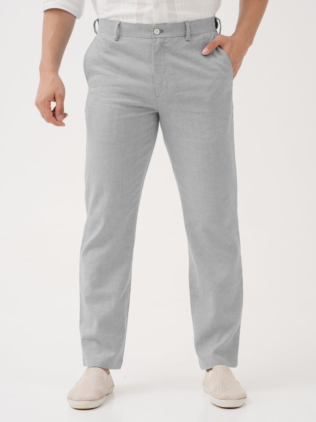 Froselle Grey Linen Sorona Pants