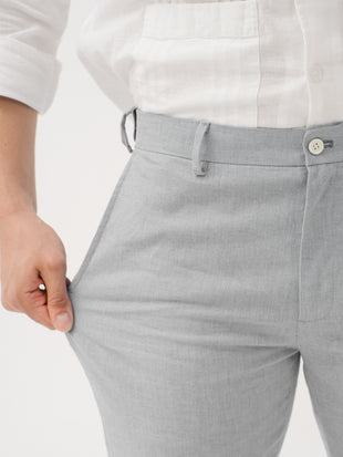 Froselle Grey Linen Sorona Pants