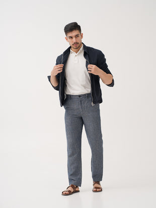Thryv Indigo 100% Linen Pants