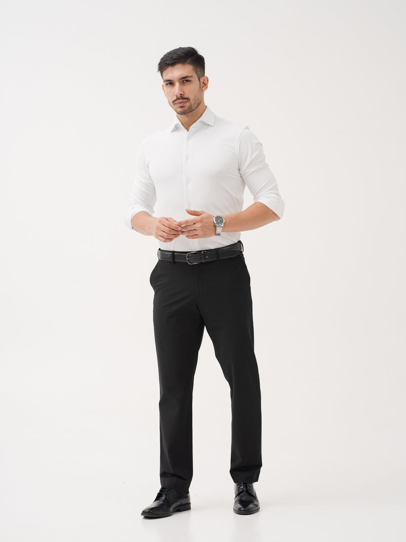 Everyday Black Relaxed Fit Stretch Formal Pants