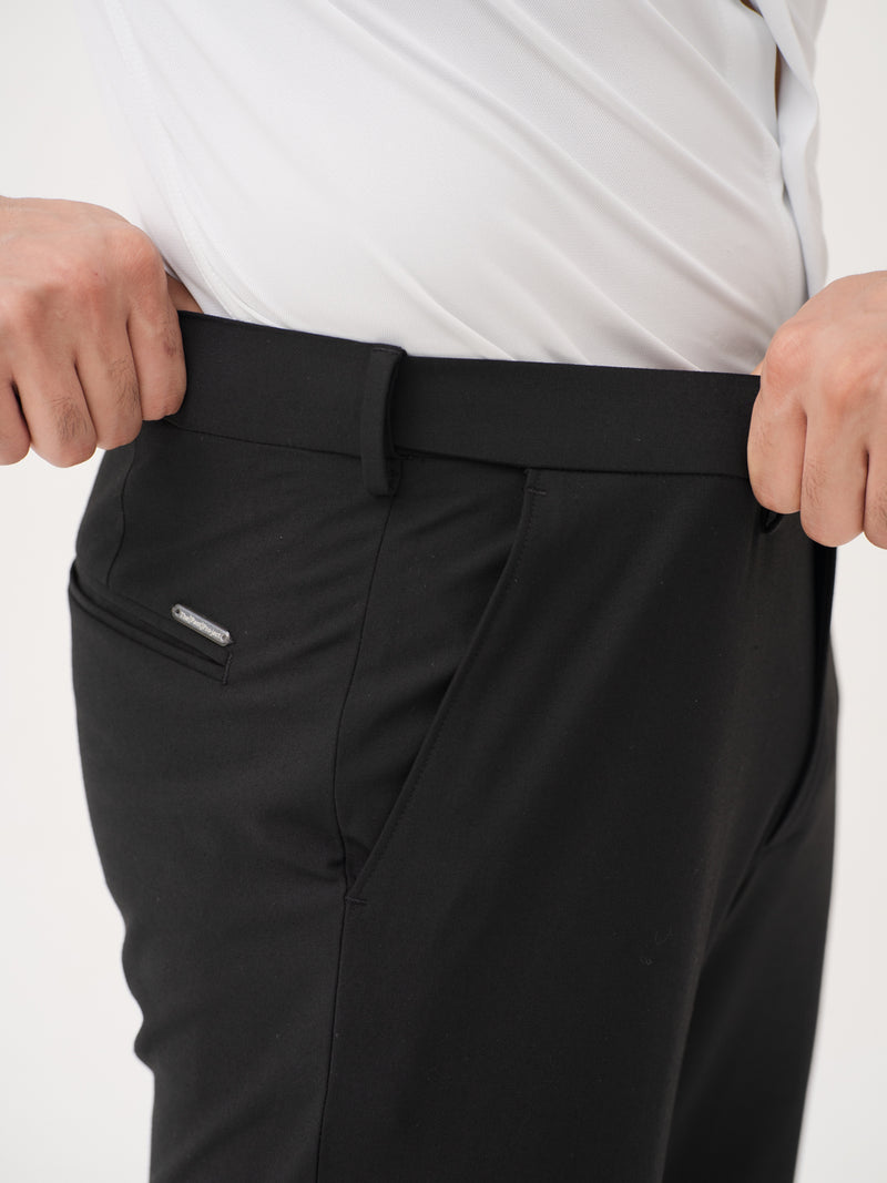 Everyday Black Relaxed Fit Stretch Formal Pants
