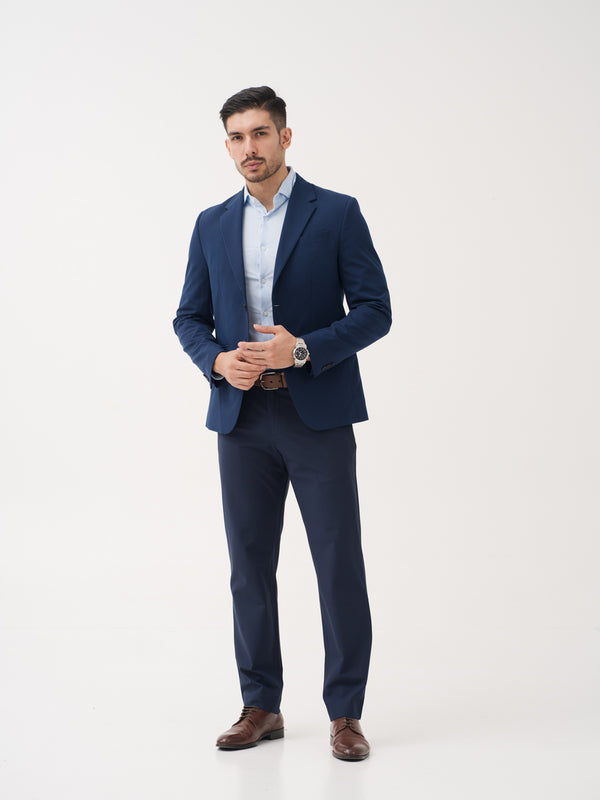 Daily Navy Relaxed Fit Stretch Formal Pants