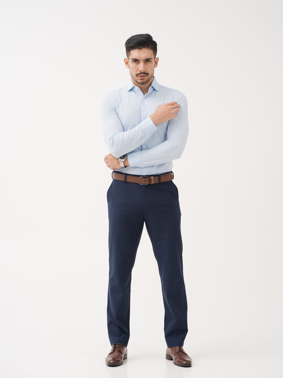 Daily Navy Relaxed Fit Stretch Formal Pants