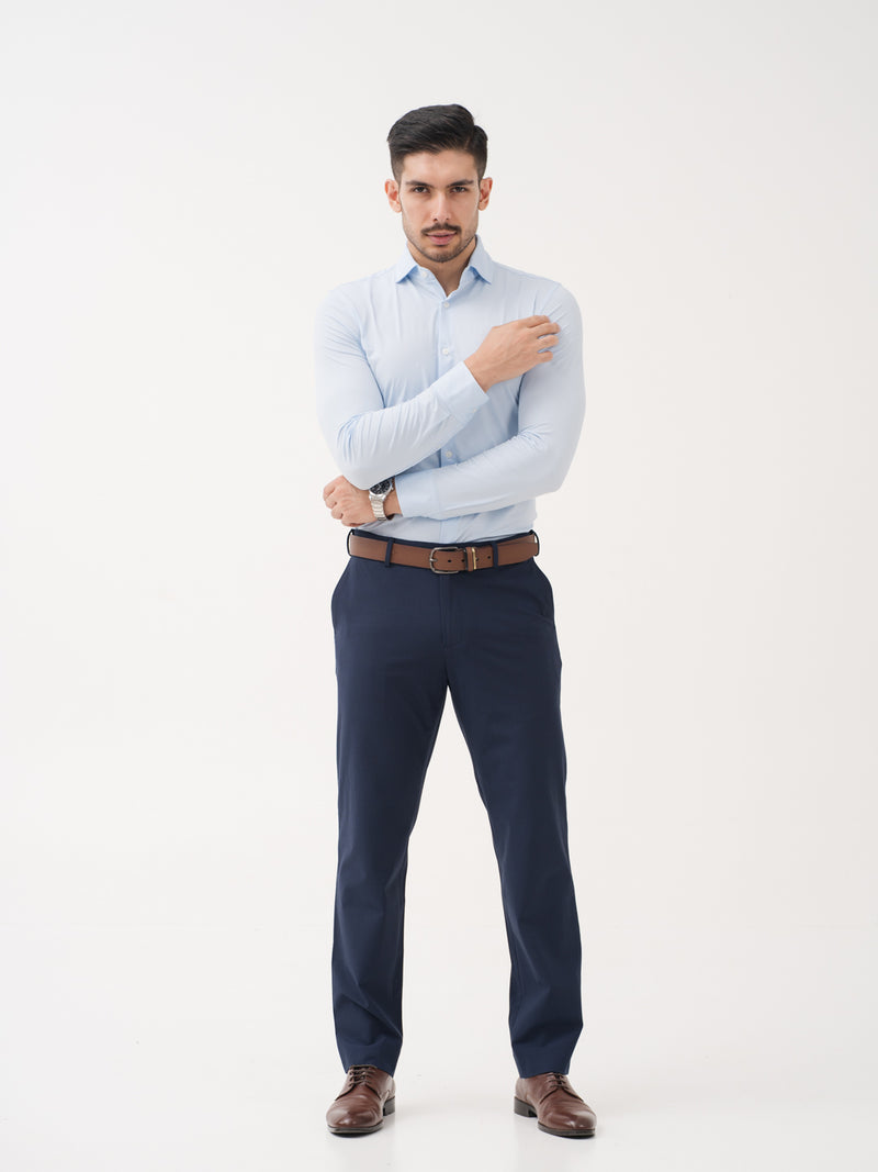 Daily Navy Relaxed Fit Stretch Formal Pants