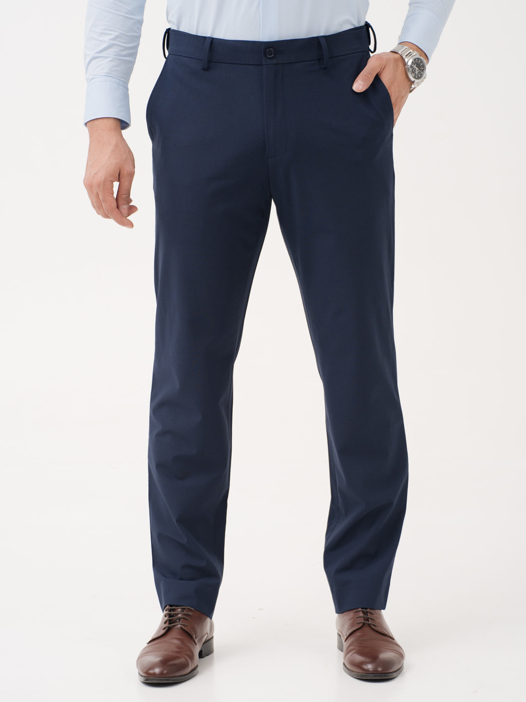 mens dress pants relaxed fit Buy Men's Daily Navy Blue Relaxed Fit Formal Trousers Online