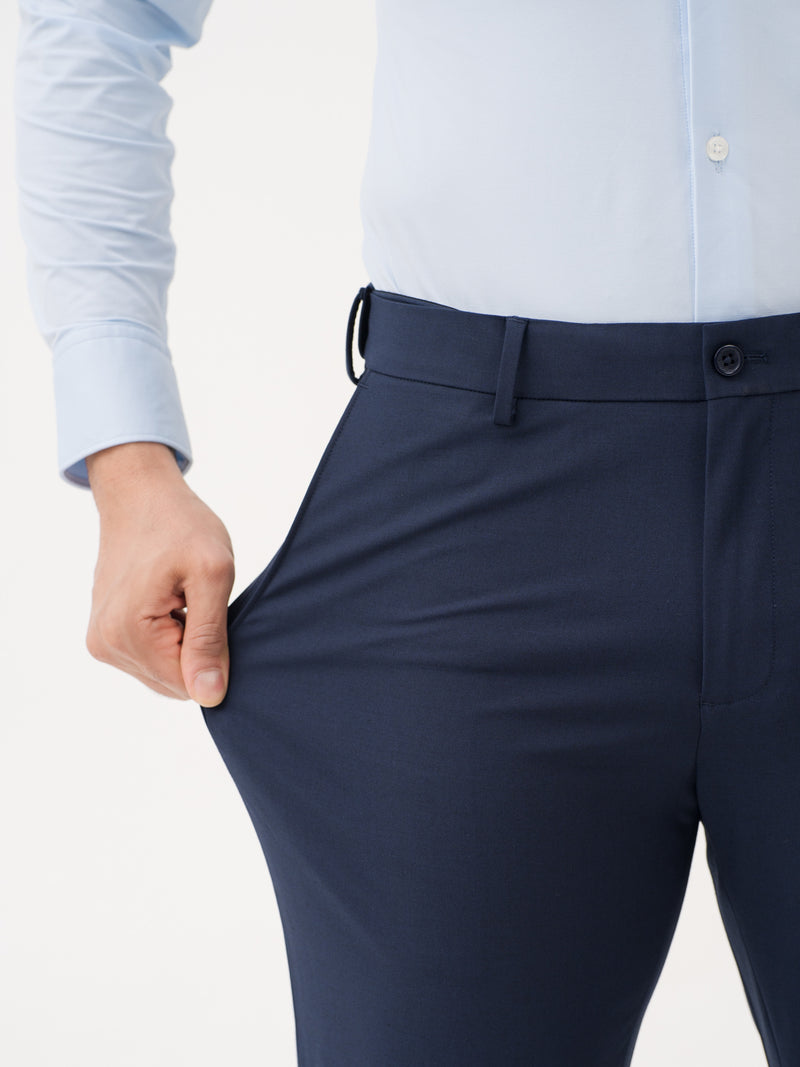 Daily Navy Relaxed Fit Stretch Formal Pants