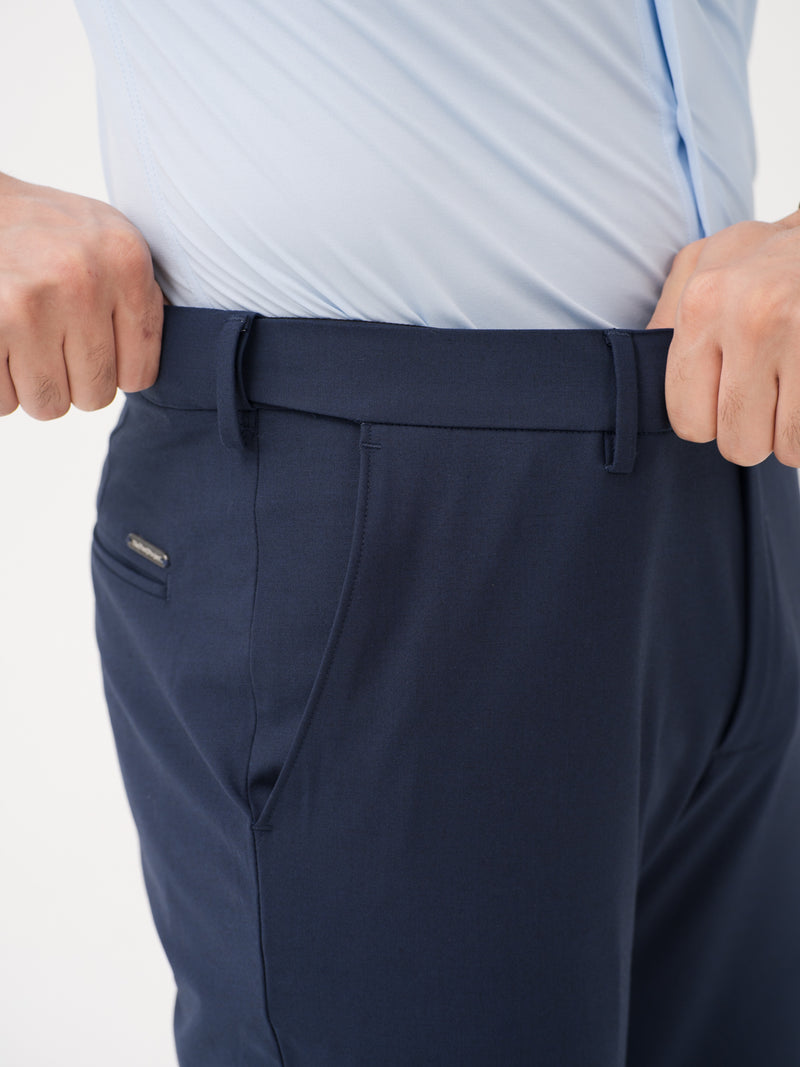 Daily Navy Relaxed Fit Stretch Formal Pants