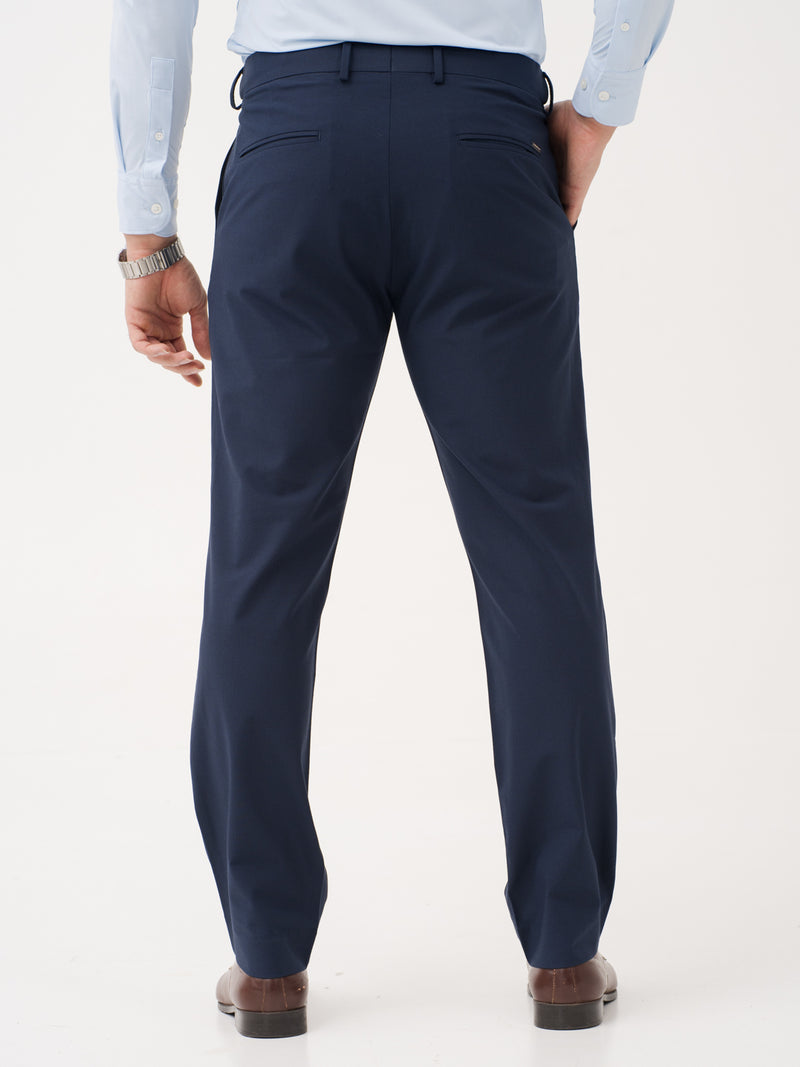 Daily Navy Relaxed Fit Stretch Formal Pants