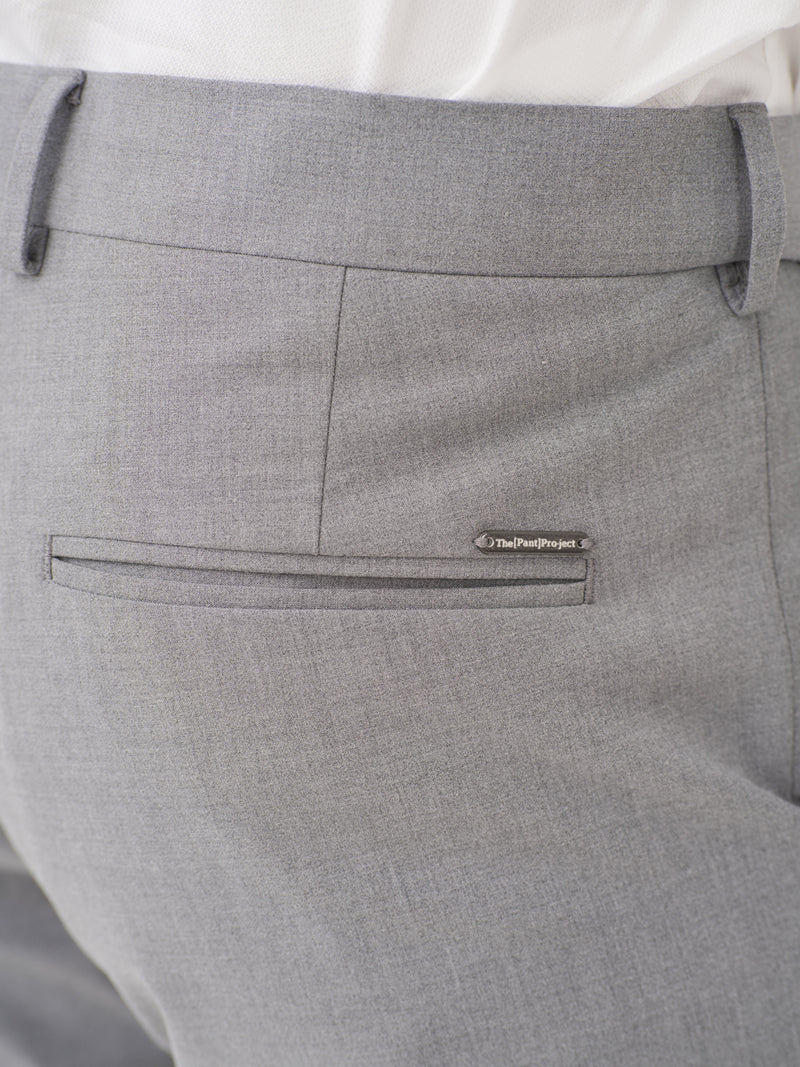 Effortless Grey Relaxed Fit Stretch Formal Pants