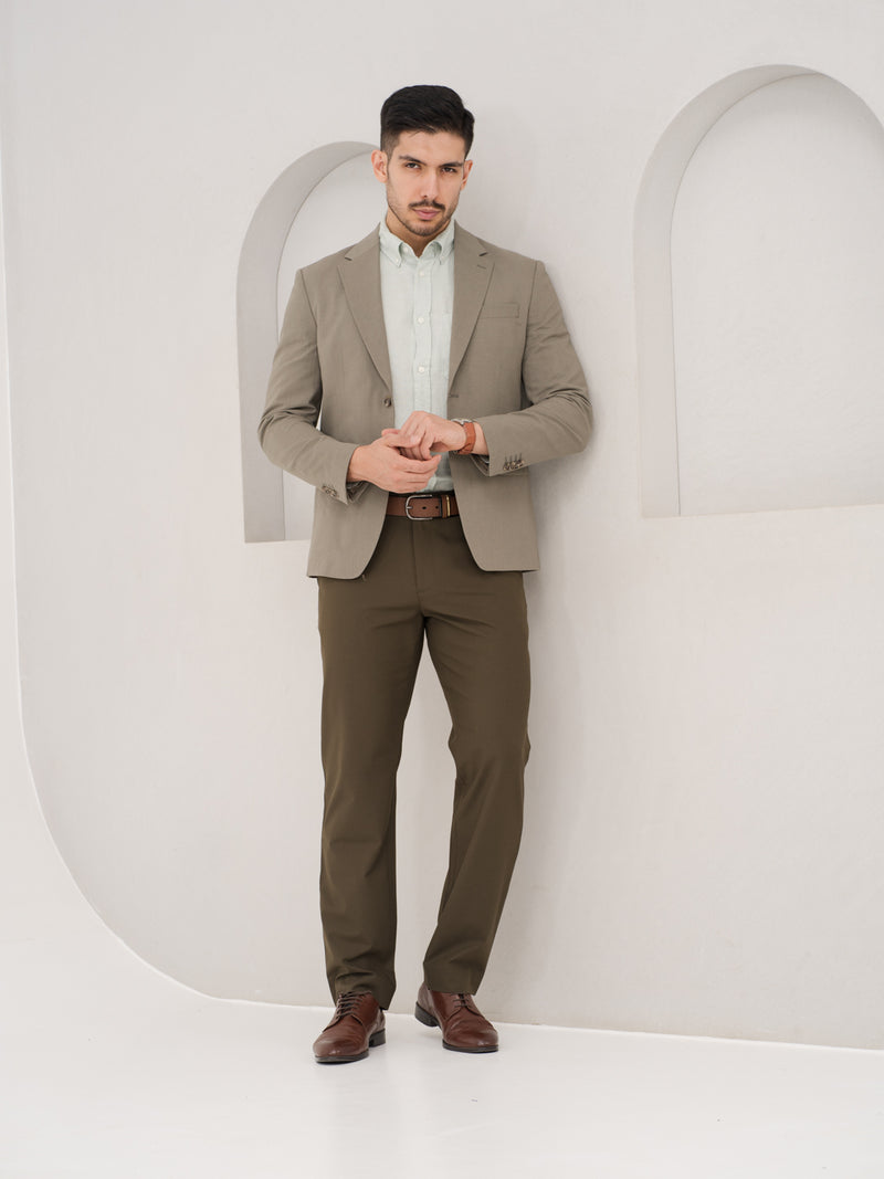 Always Olive Relaxed Fit Stretch Formal Pants