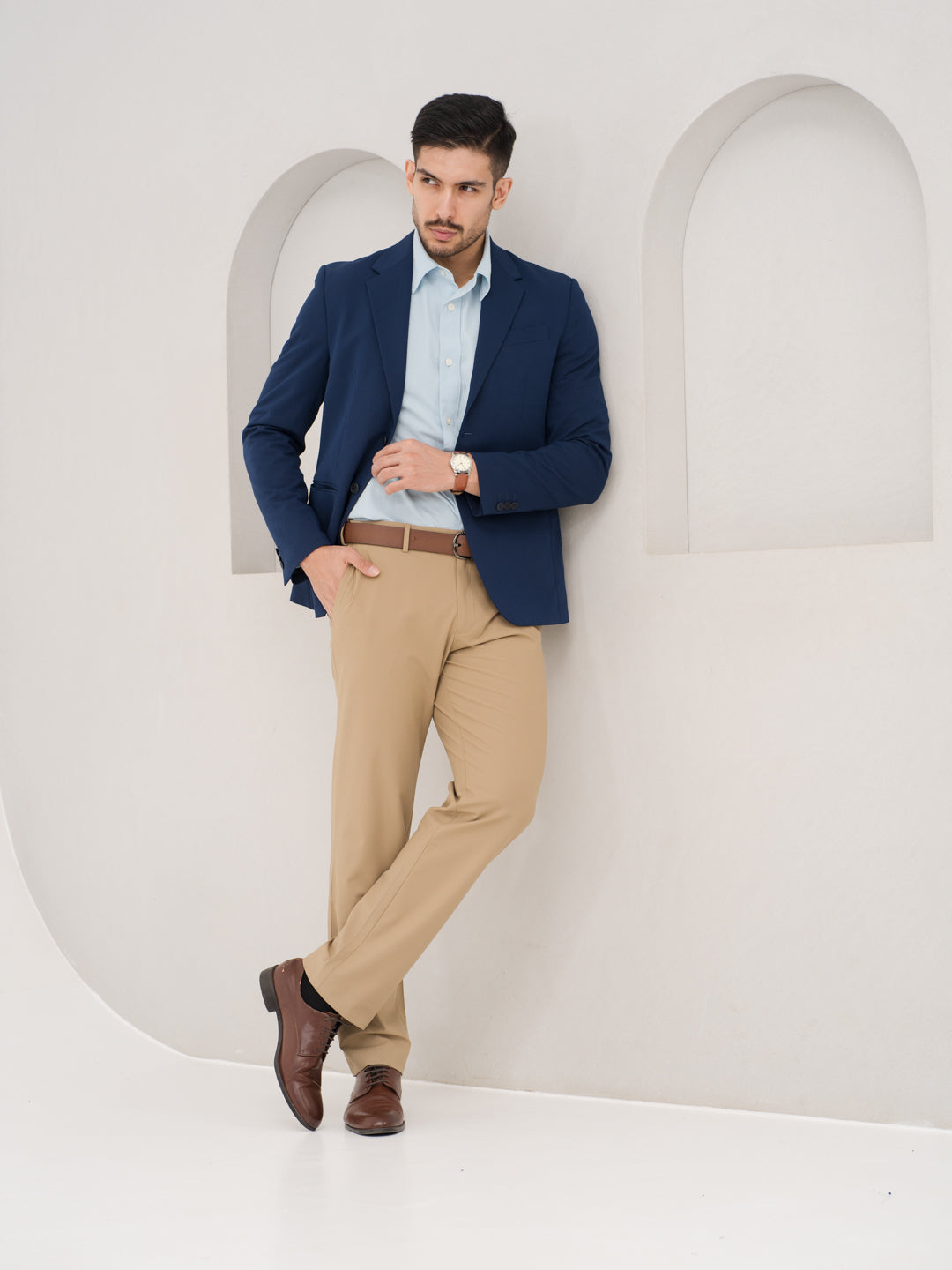 Buy Men's Khaki Slim Fit Lightweight Formal Trousers Online Buy Men's Khaki Slim Fit Lightweight Formal Trousers Online