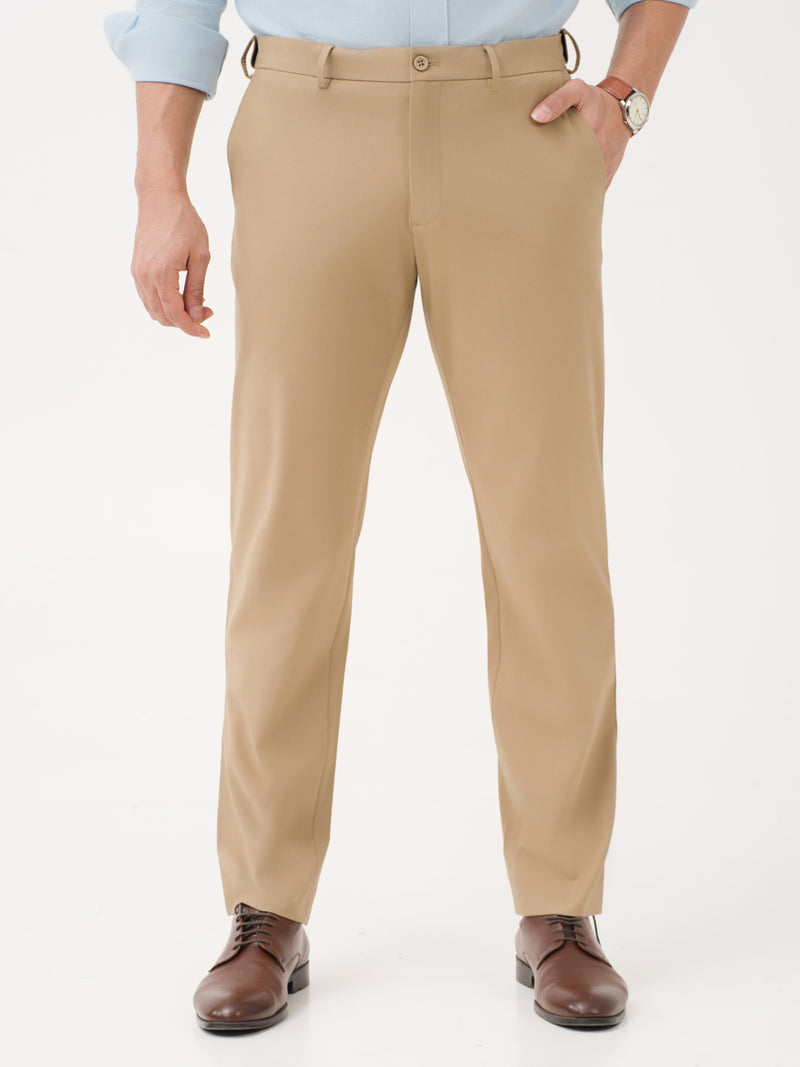 Somewhere Khaki Relaxed Fit Stretch Formal Pants