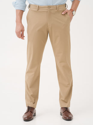 Somewhere Khaki Relaxed Fit Stretch Formal Pants