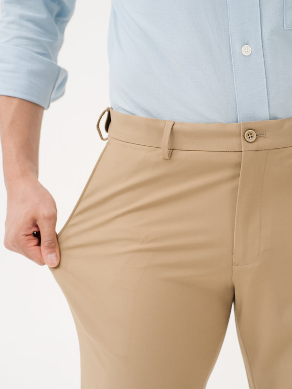 Somewhere Khaki Relaxed Fit Stretch Formal Pants