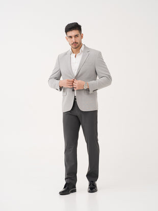 Timeless Grey Relaxed Fit Stretch Formal Pants