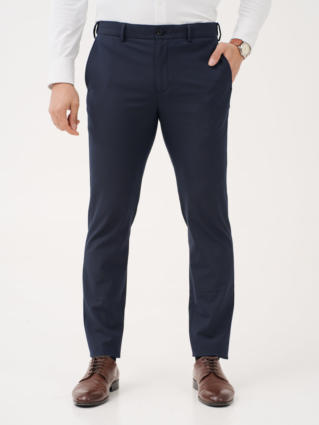 Cyber Navy Twill Luxury Stretch Pants