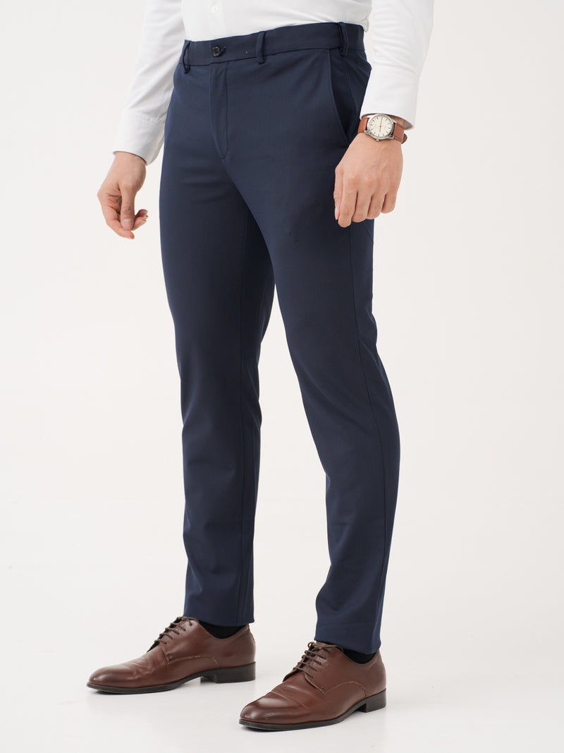Cyber Navy Twill Luxury Stretch Pants