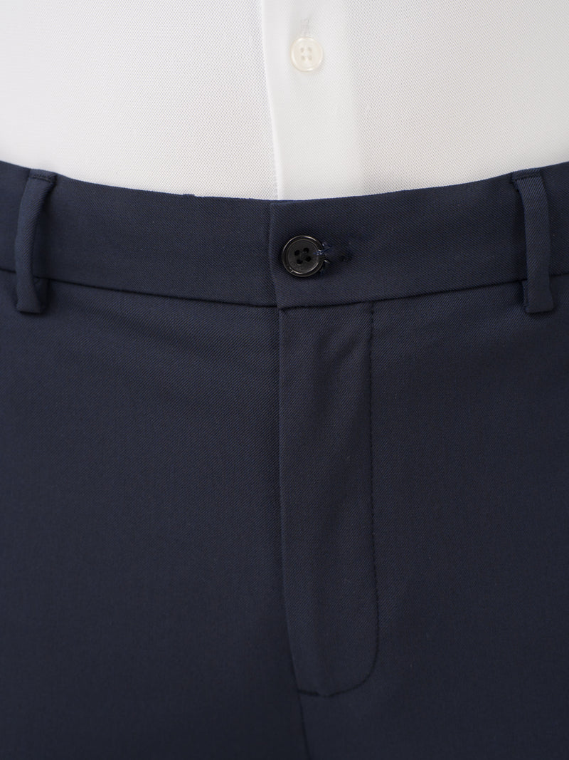 Kairo Navy Luxury Twill Relaxed Fit Stretch Formal Pants