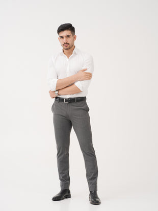 Noir Grey Twill Luxury Stretch Pants