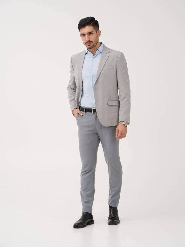 Titanium Grey Twill Luxury Stretch Pants