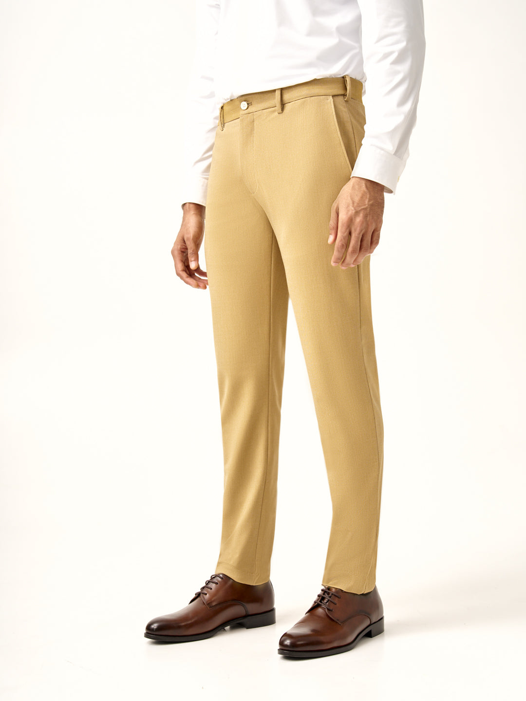 Khaki Textured All Weather Stretch Pants