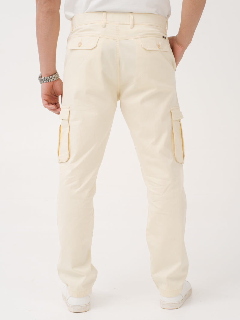 Burl Beige Relaxed Fit Stretch Cargo Pants