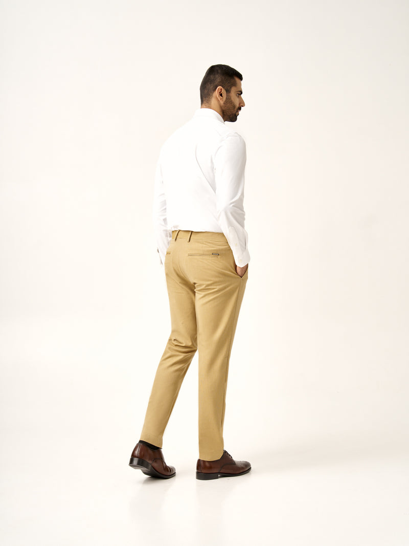 Khaki Textured All Weather Stretch Pants