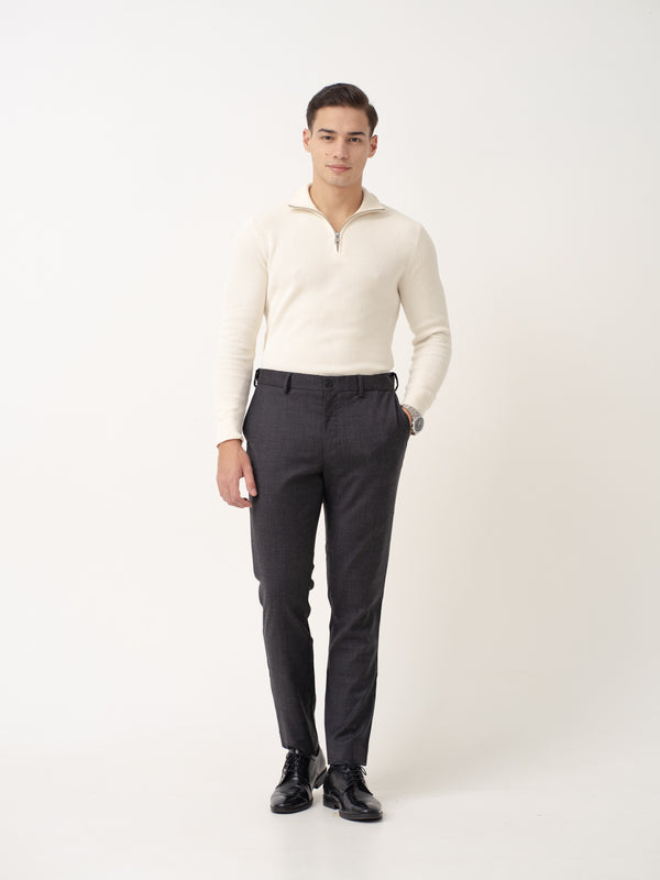 Anthracite Black Merino Wool Pants