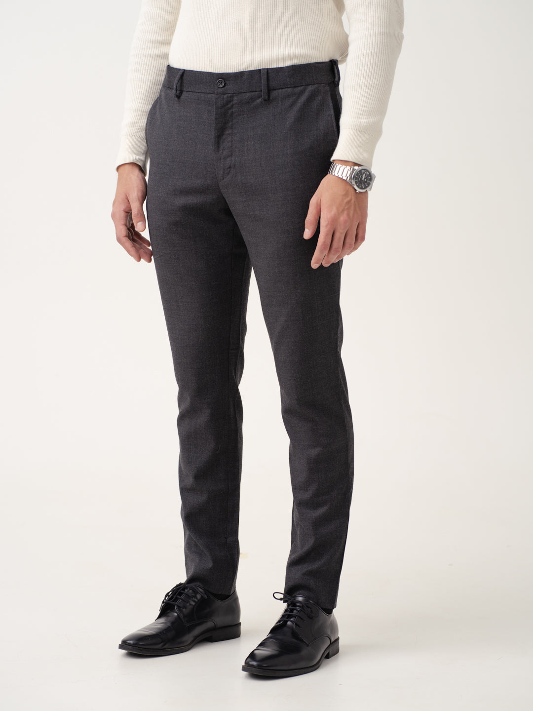 Anthracite Black Merino Wool Pants