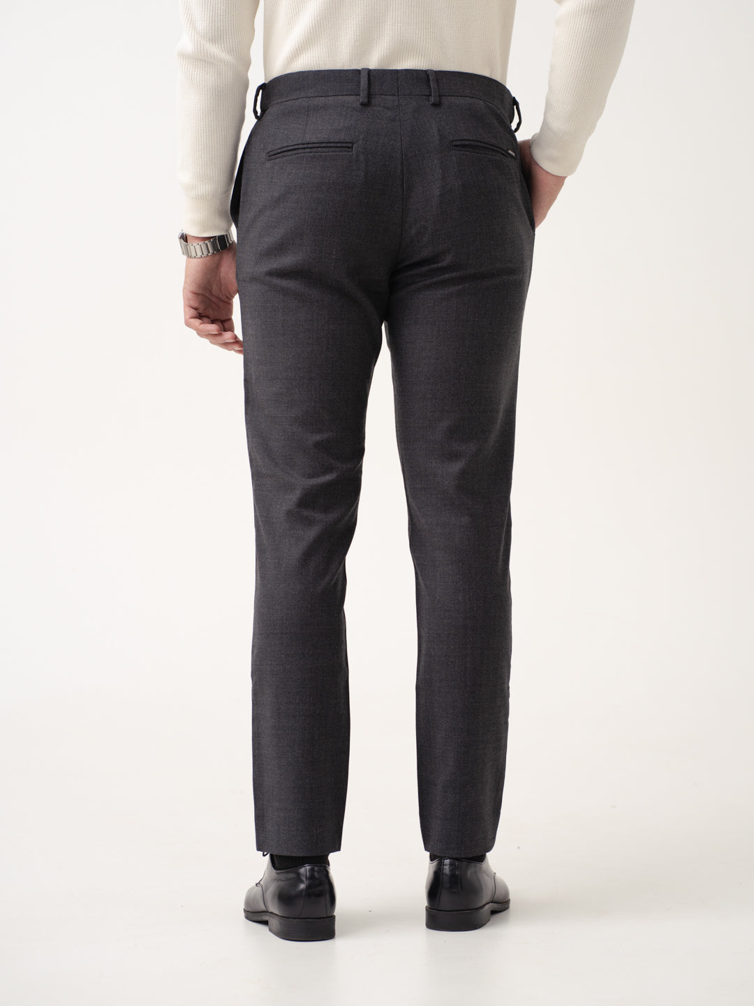 Anthracite Black Merino Wool Pants