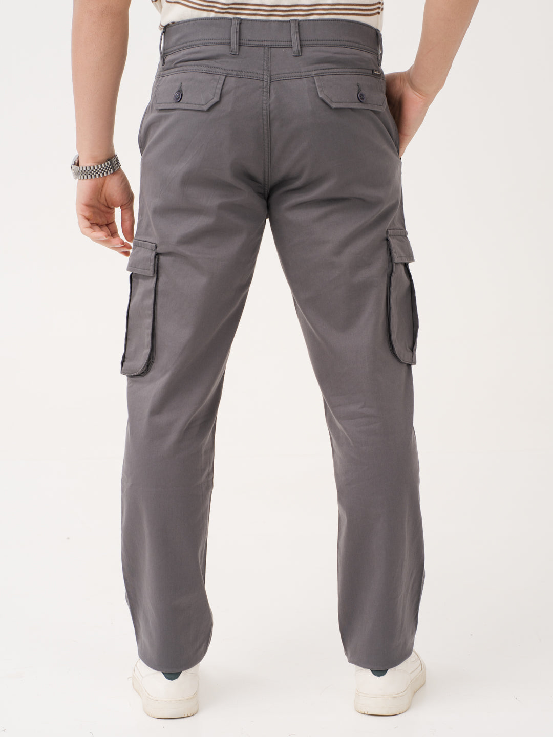 Cave Grey Relaxed Fit Stretch Cargo Pants