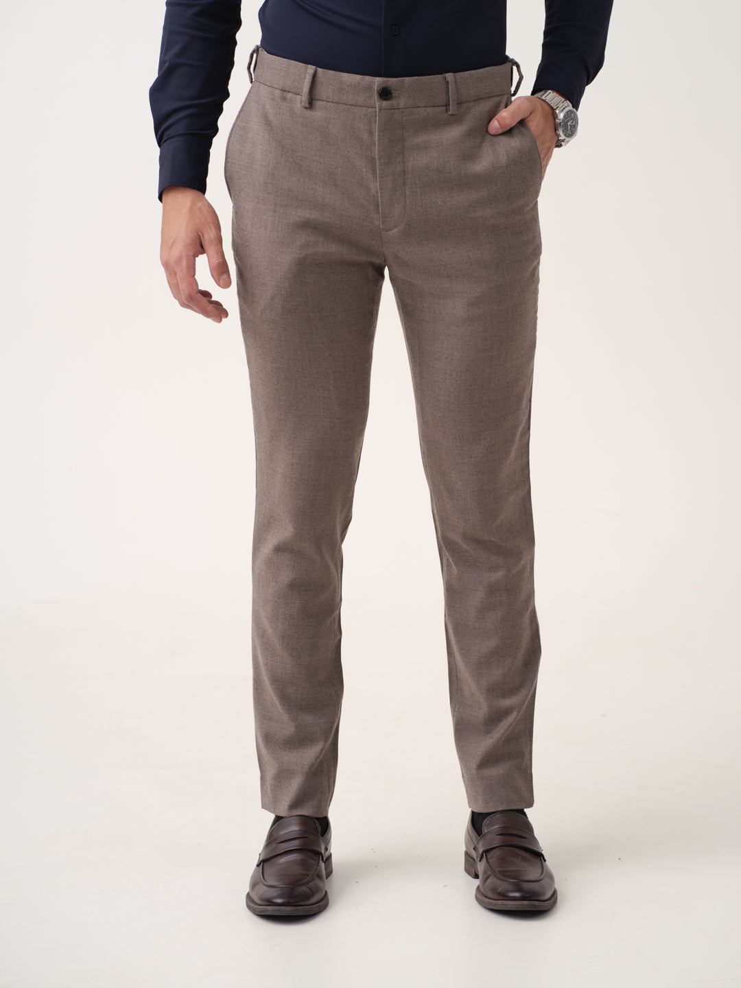 Tortona Brown Merino Wool Pants