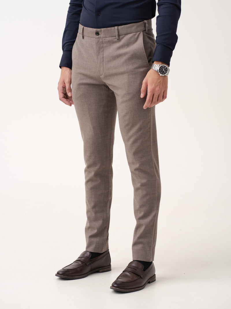 Tortona Brown Merino Wool Pants