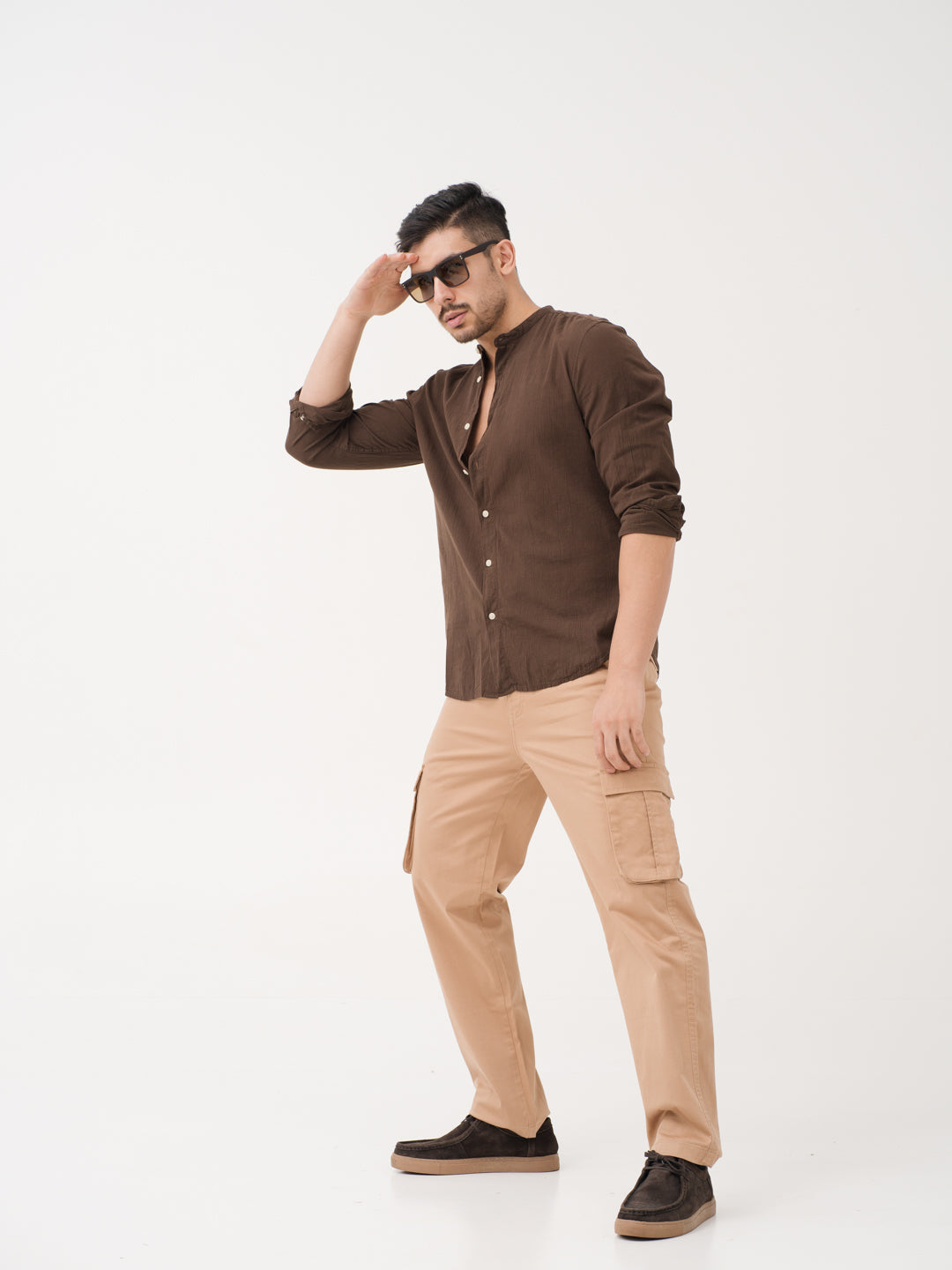 Sandhill Khaki Relaxed Fit Stretch Cargo Pants