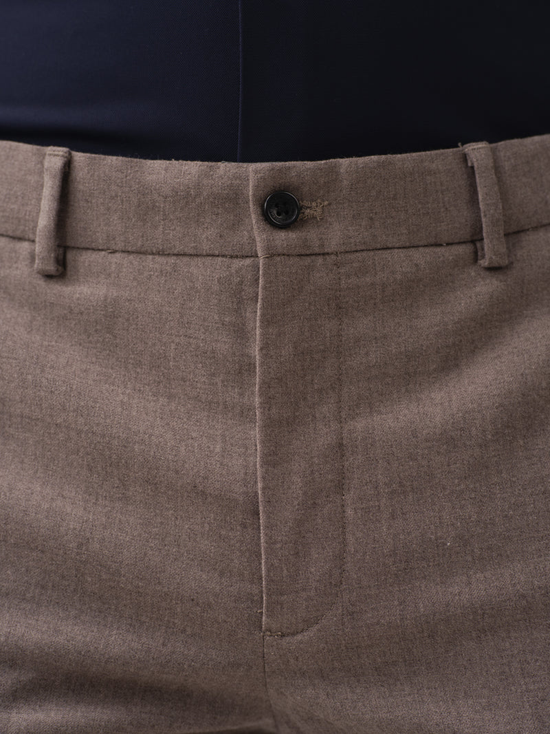 Tortona Brown Merino Wool Pants