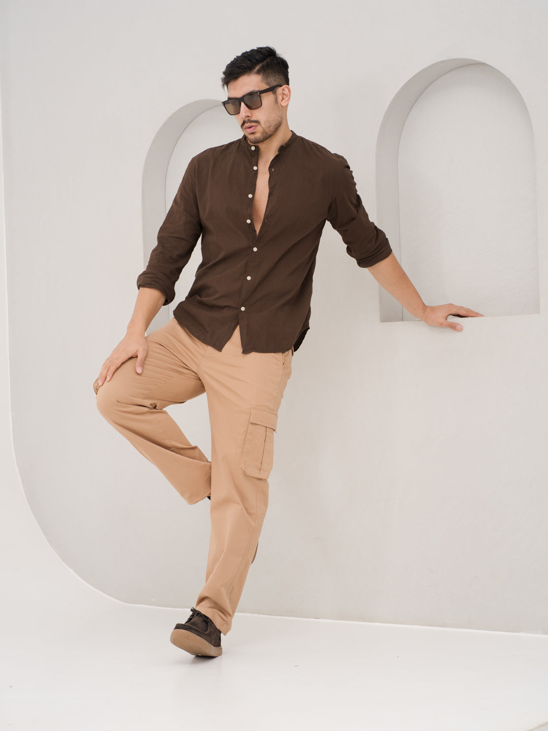 Sandhill Khaki Relaxed Fit Stretch Cargo Pants